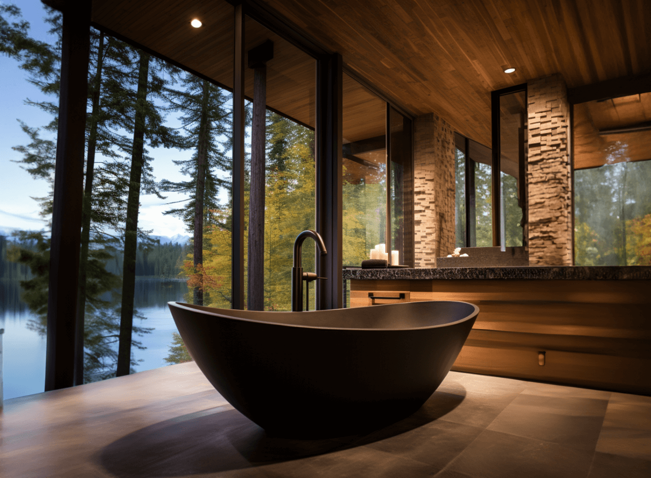 Modern cabin bathroom