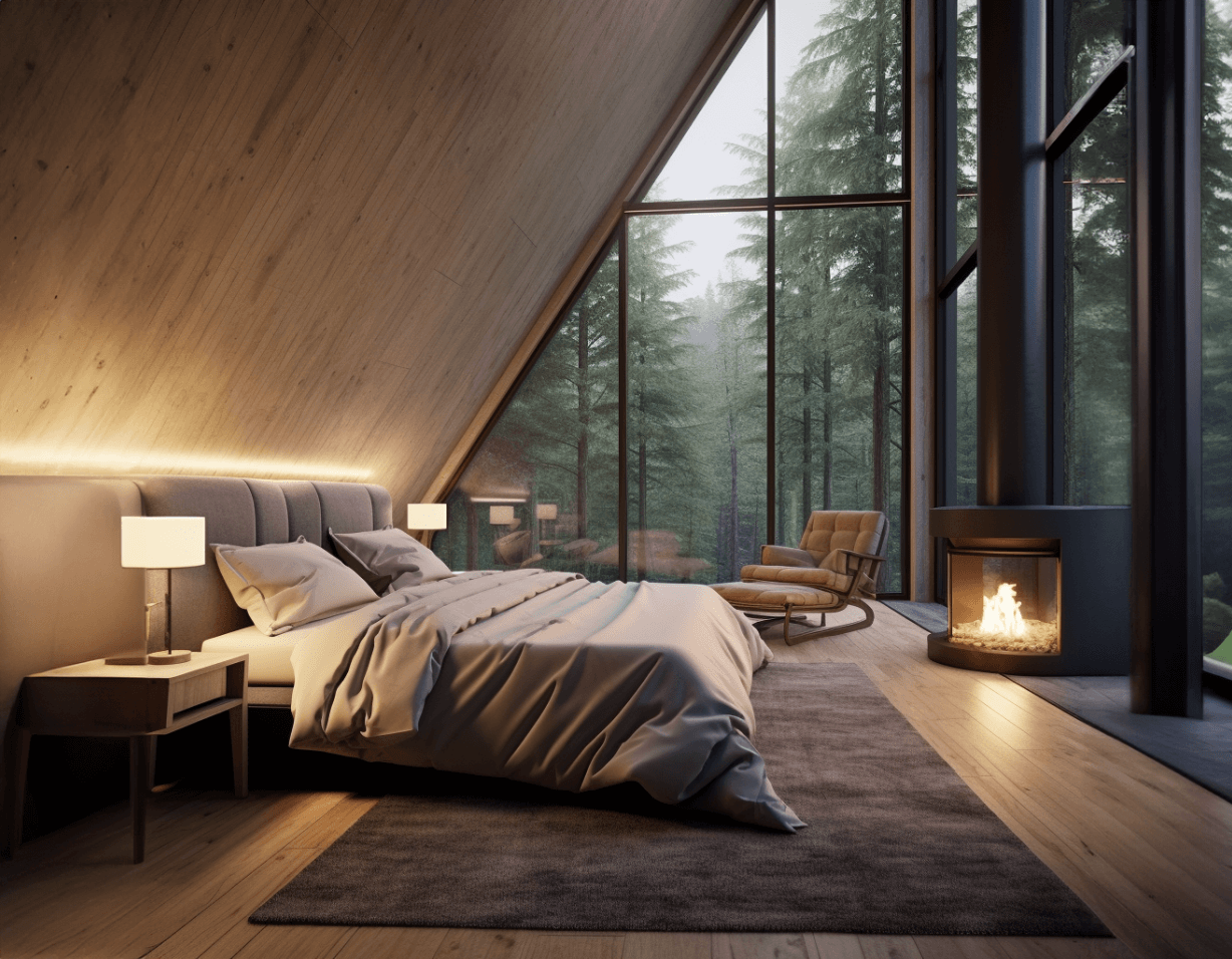 Modern cabin bedroom