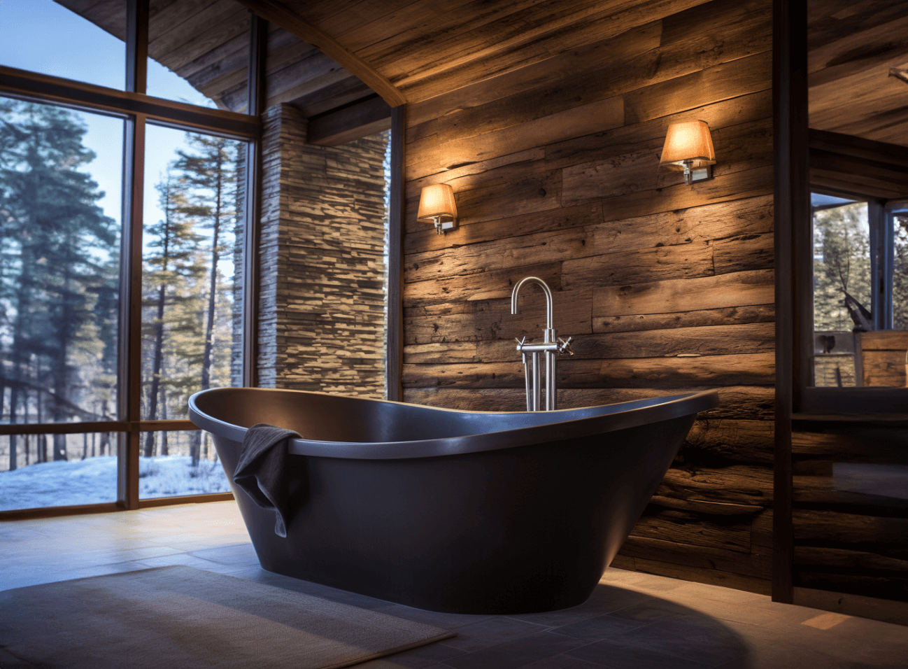 Modern cabin bathroom