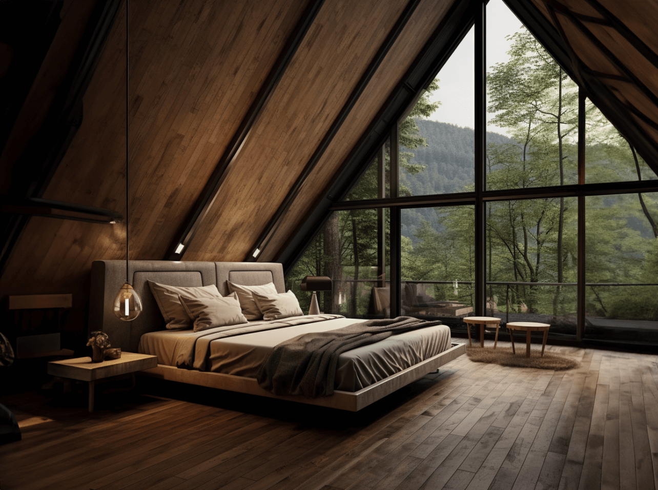 Modern cabin bedroom