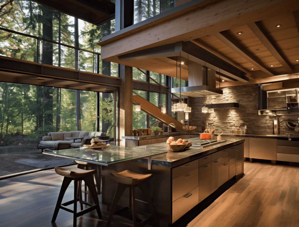 Modern cabin kitchen