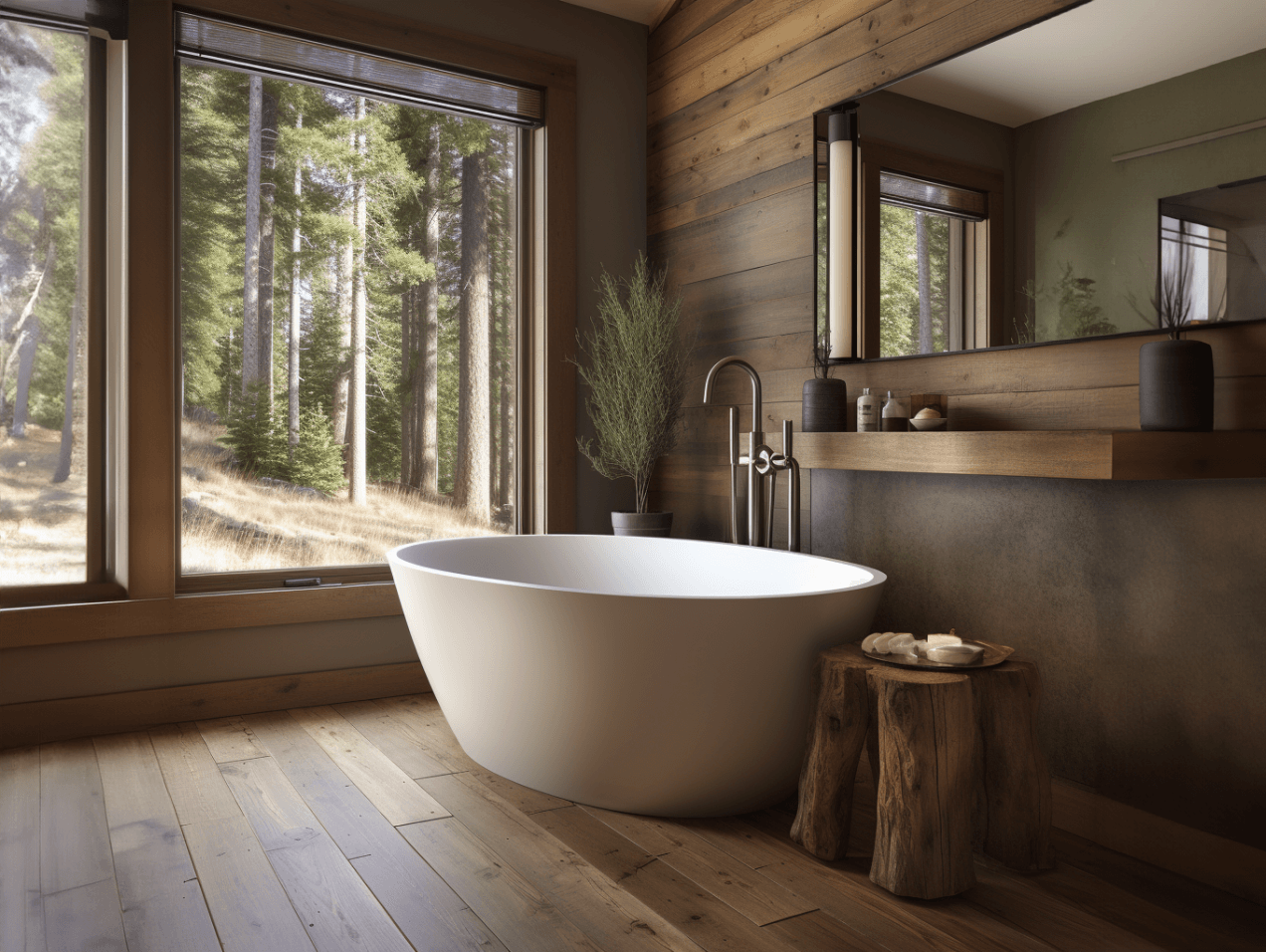 Modern cabin bathroom