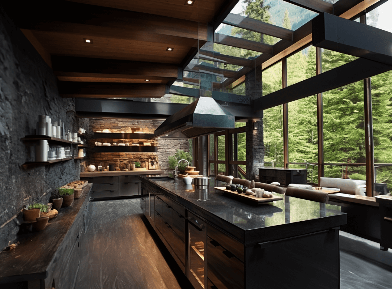 Modern cabin kitchen